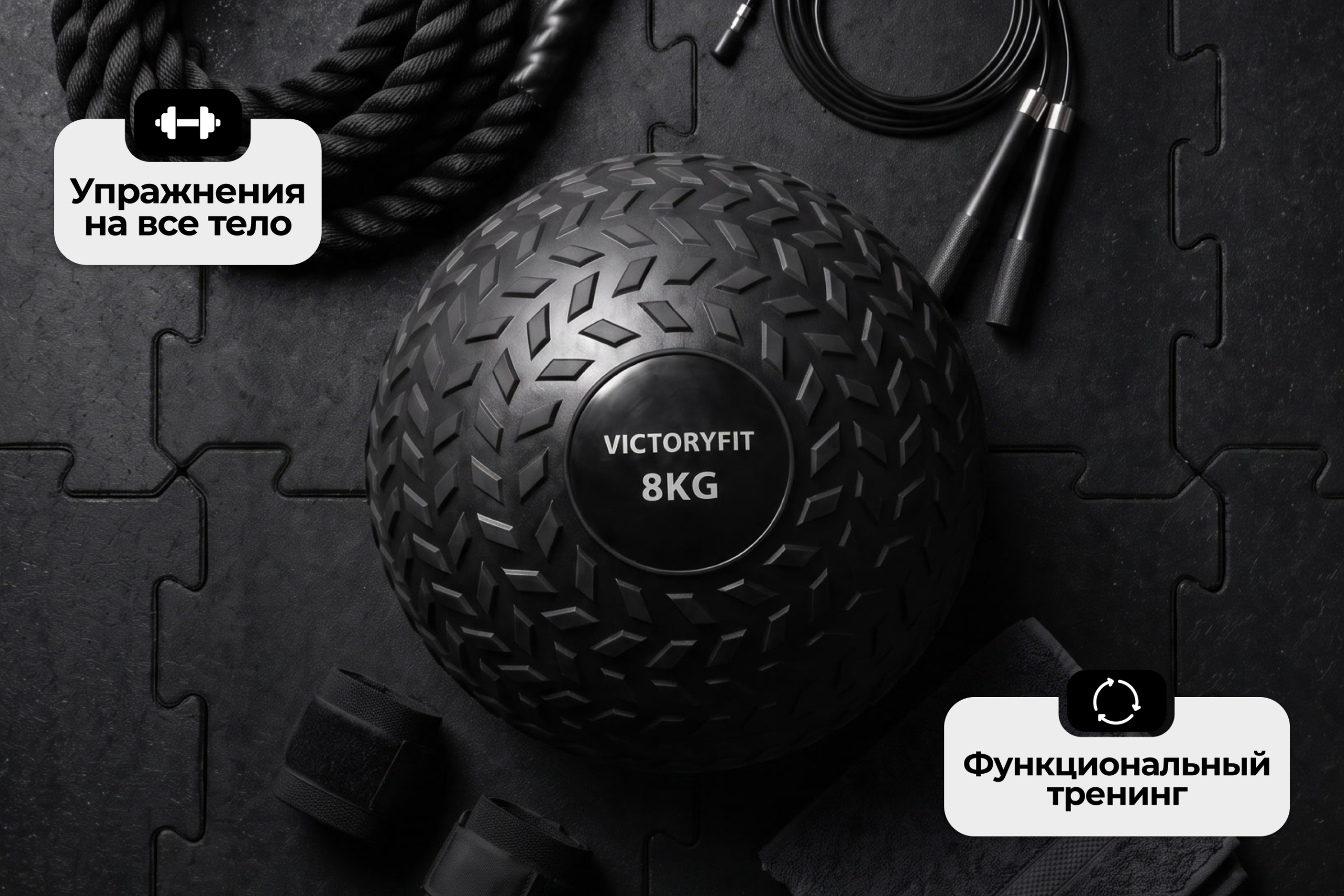 Слэмбол 8 кг VictoryFit VF-SBA080