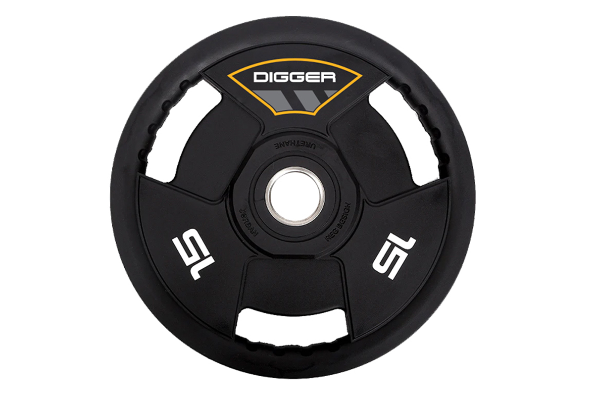 Диск олимпийский полиуретановый 3-х хватовый 15кг Hasttings Digger HD51C3A-15