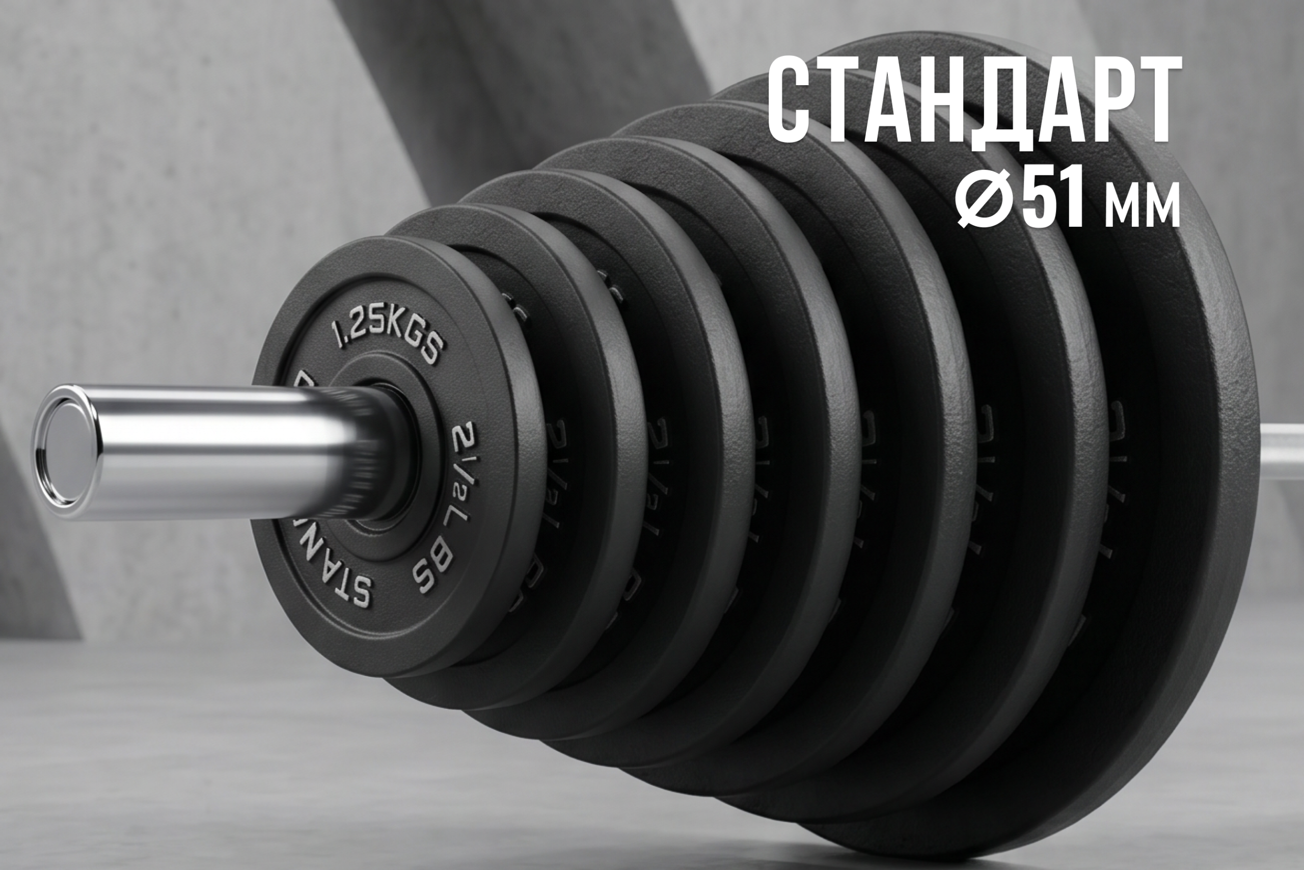 Диск 51 мм. чугунный окрашенный 20 кг, VictoryFit VF-SC512000