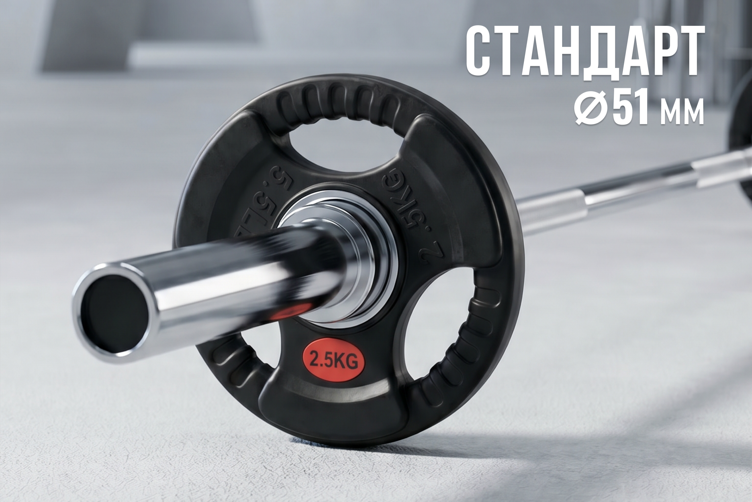 Диск 51 мм. обрезиненный с 3-мя хватами 2,5 кг, VictoryFit VF-S510250