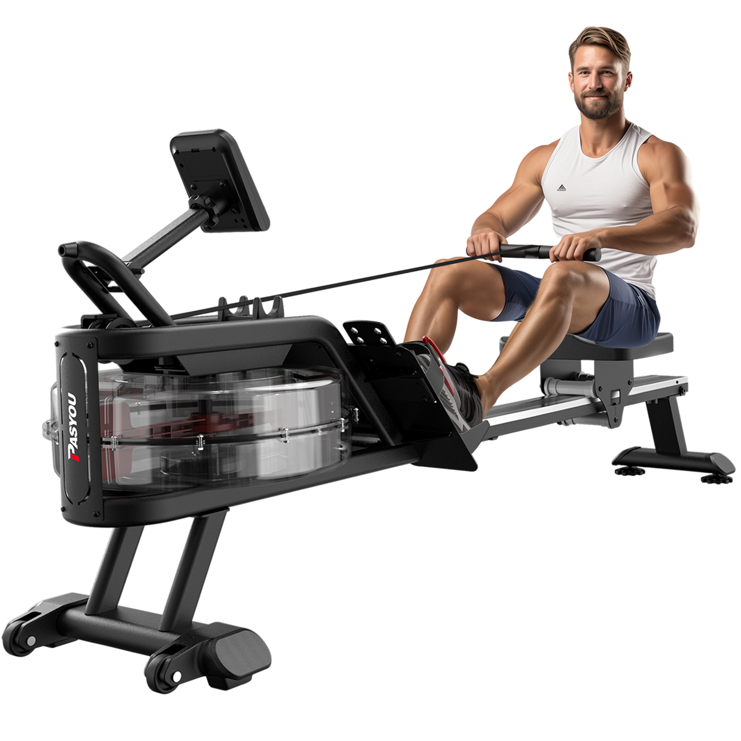 Гребной тренажер DFC PASYOU ROWING MACHINE, водный, с Bluetooth