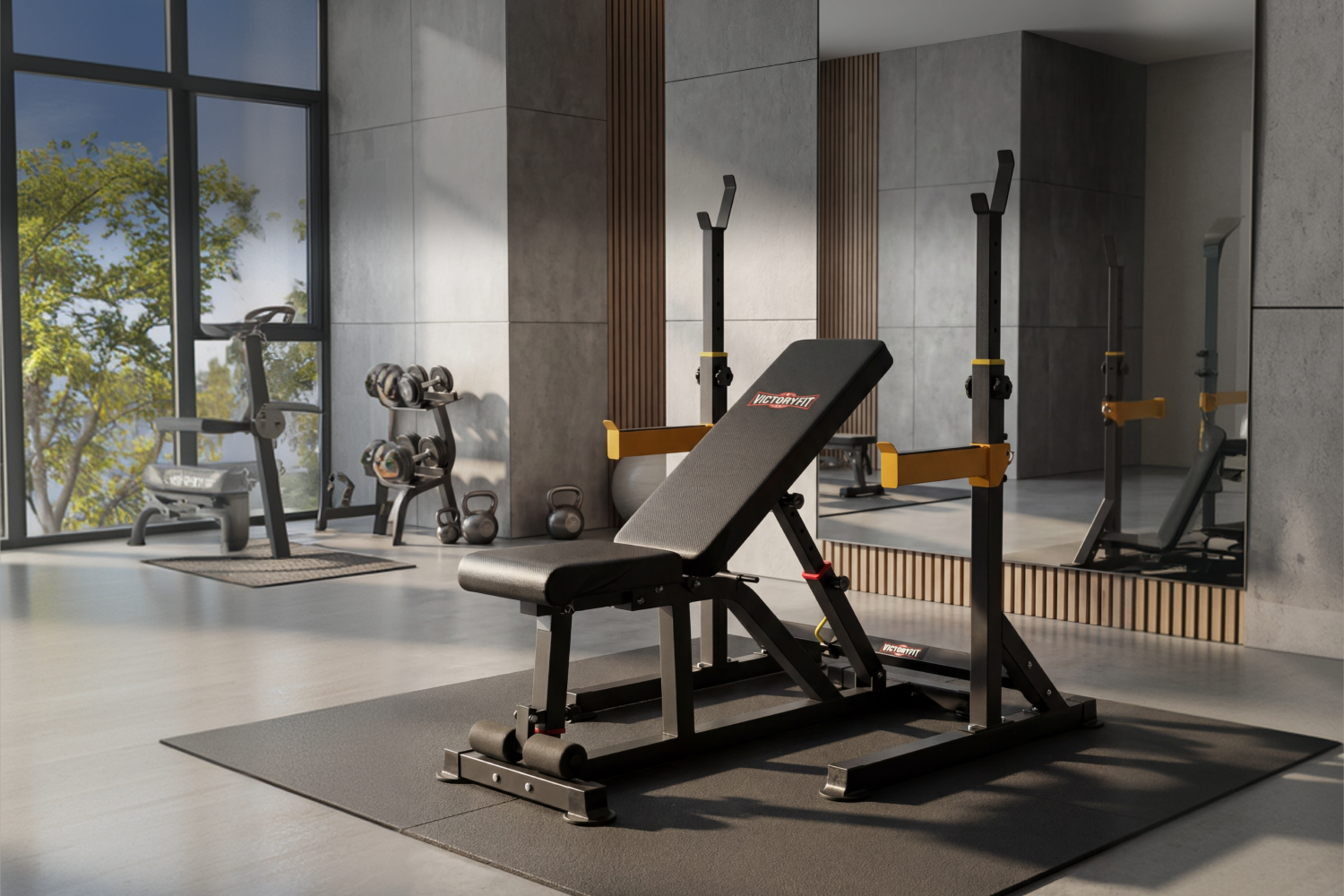 Скамья силовая и стойка для штанги VictoryFit VF-T25