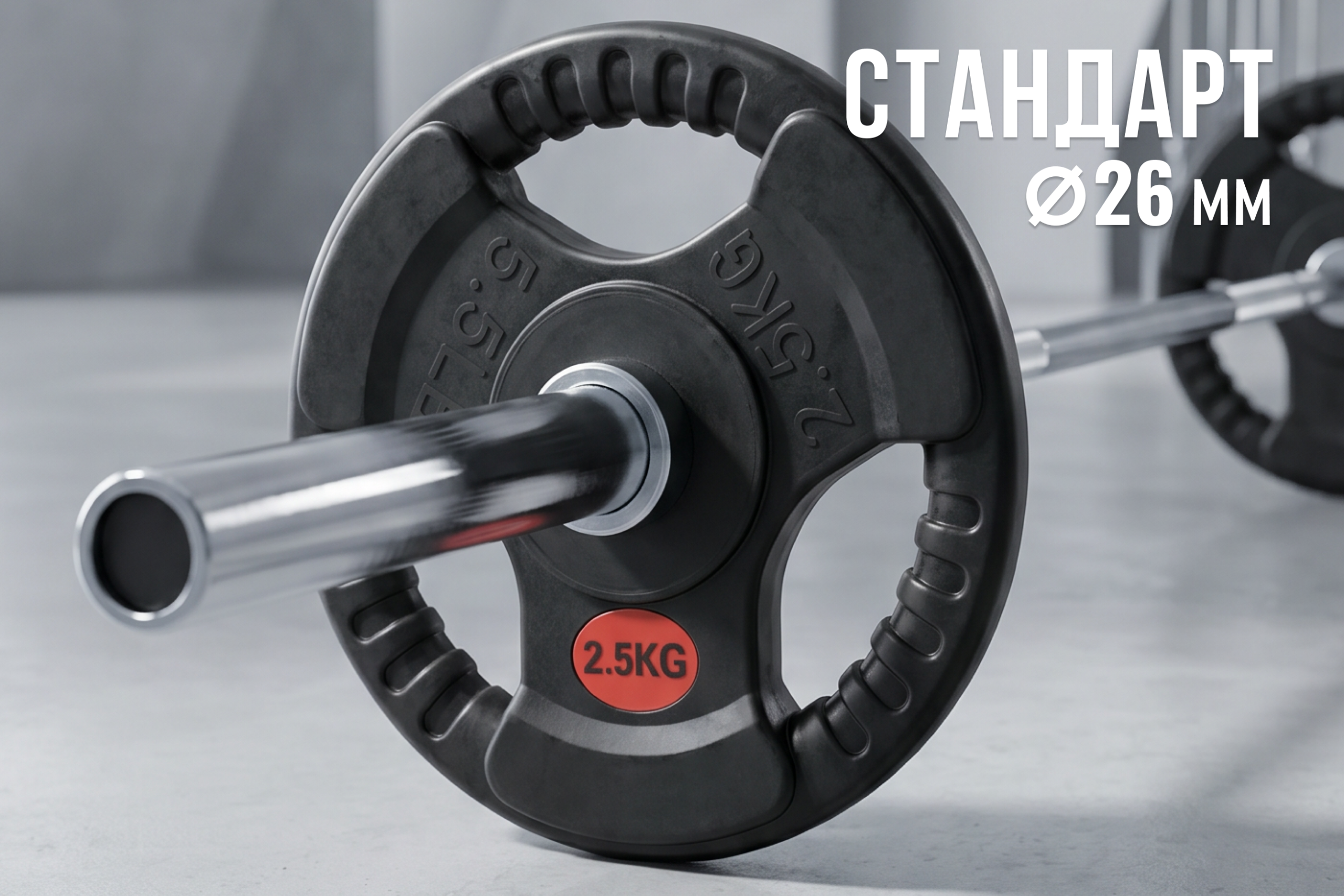 Диск 31 мм. обрезиненный с 3-мя хватами 2,5 кг, VictoryFit VF-S250250