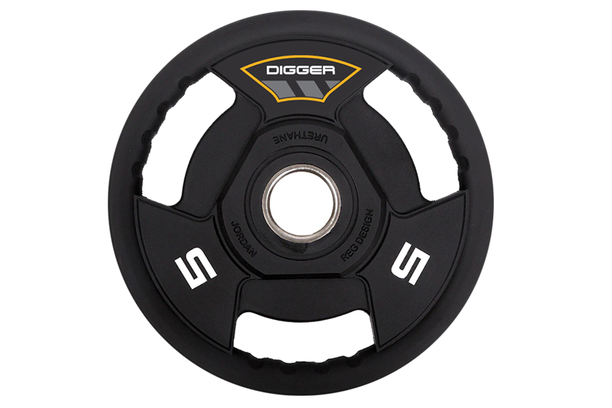 Диск олимпийский полиуретановый 3-х хватовый 5кг Hasttings Digger HD51C3A-5